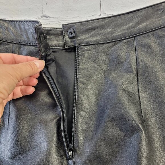 Elizabeth Woman’s Genuine leather black pencil skirt size 5/6 EUR - Picture 8 of 13